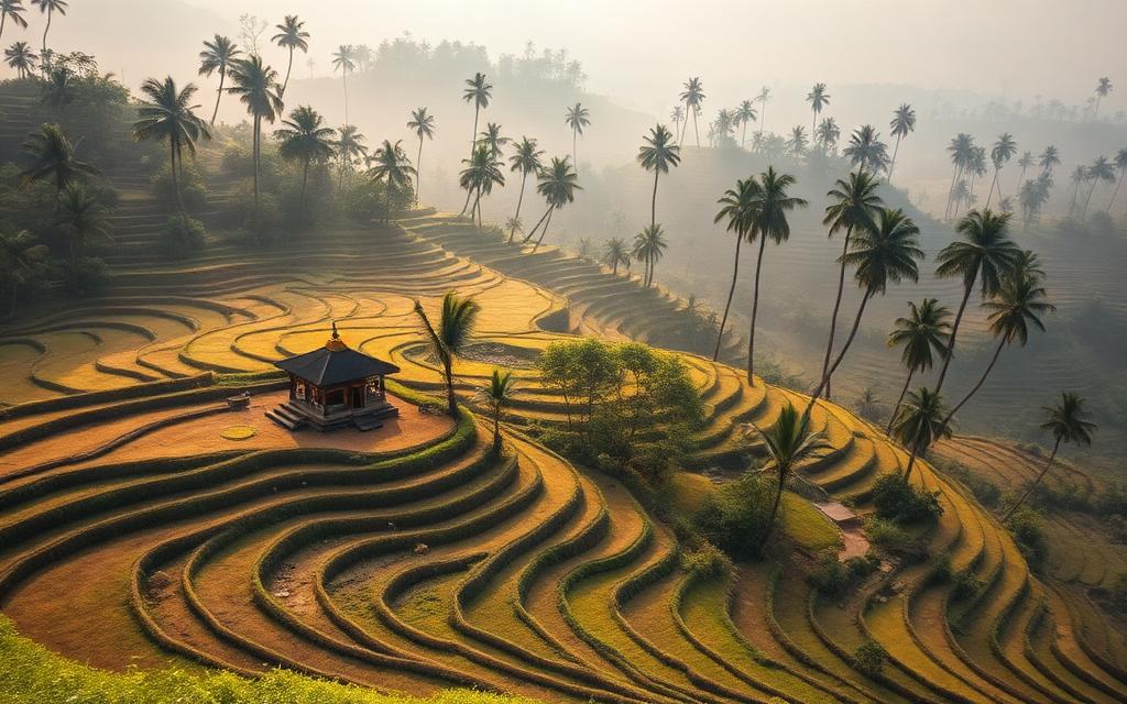 The stepped rice terraces at Tegalalang above Ubud.